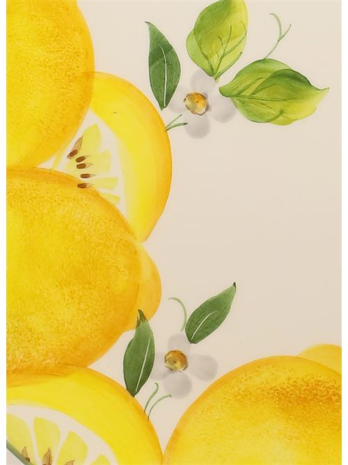 piatto piano decorato con limoni L'Oasi ceramiche | PIATTOPIANOLIMONILIMONI